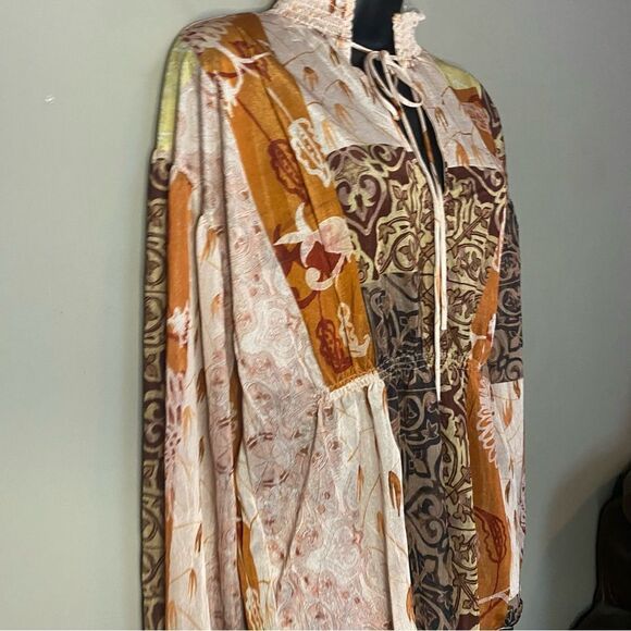 Zara Paisley Patchwork Print Top S Boho Bloggers favorite - Picture 7 of 7